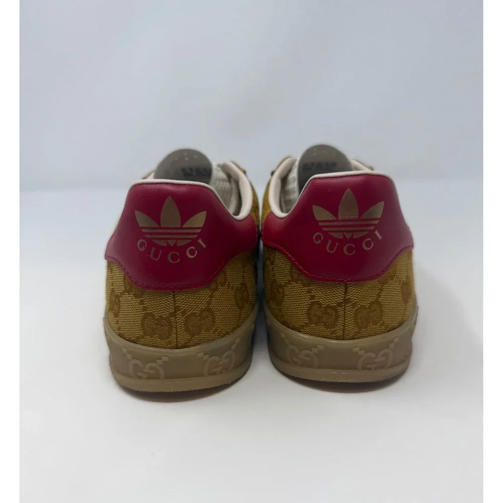 Gucci X Adidas Gazelle Sneaker GG Monogram Beige Size 10.5 US